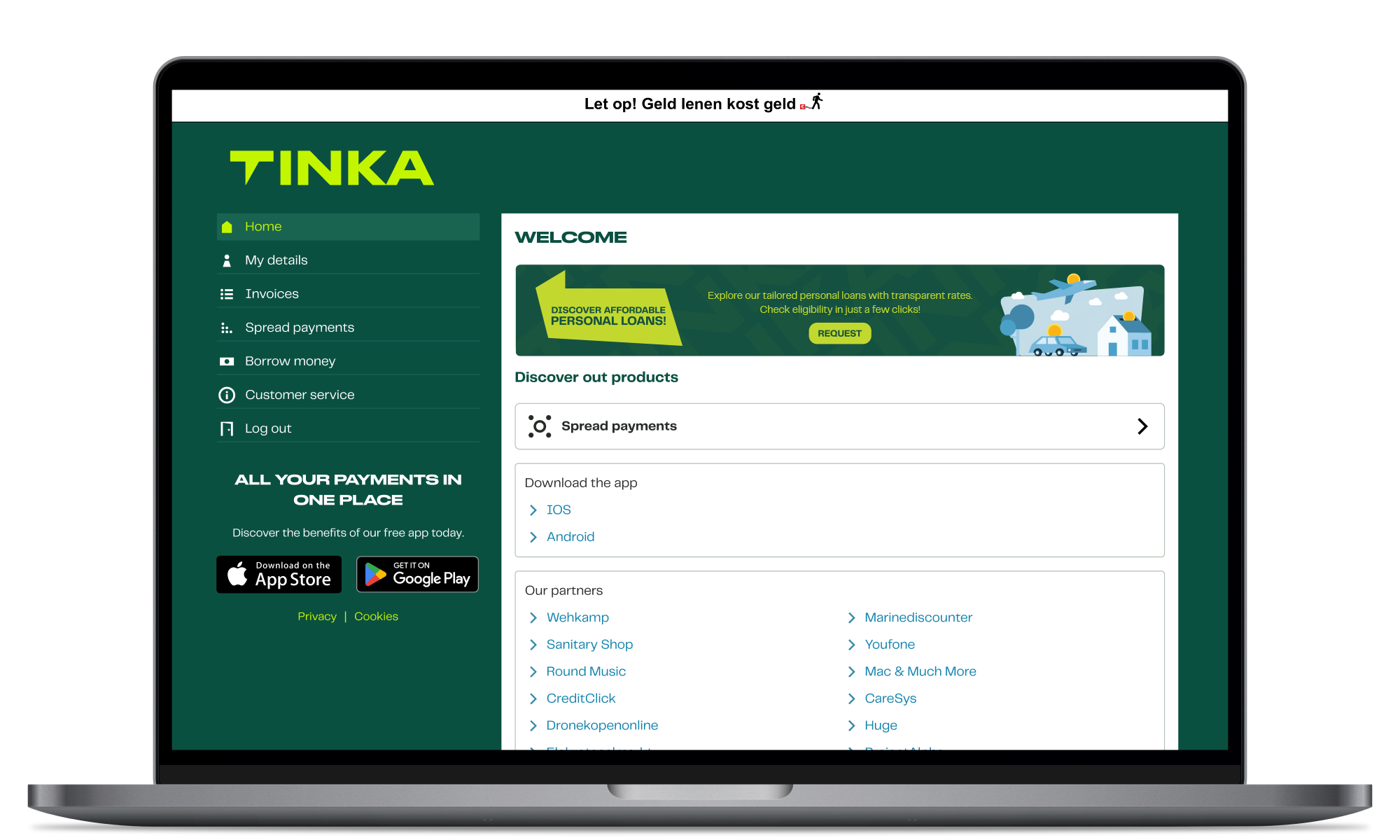 Tinka Desktop Banner