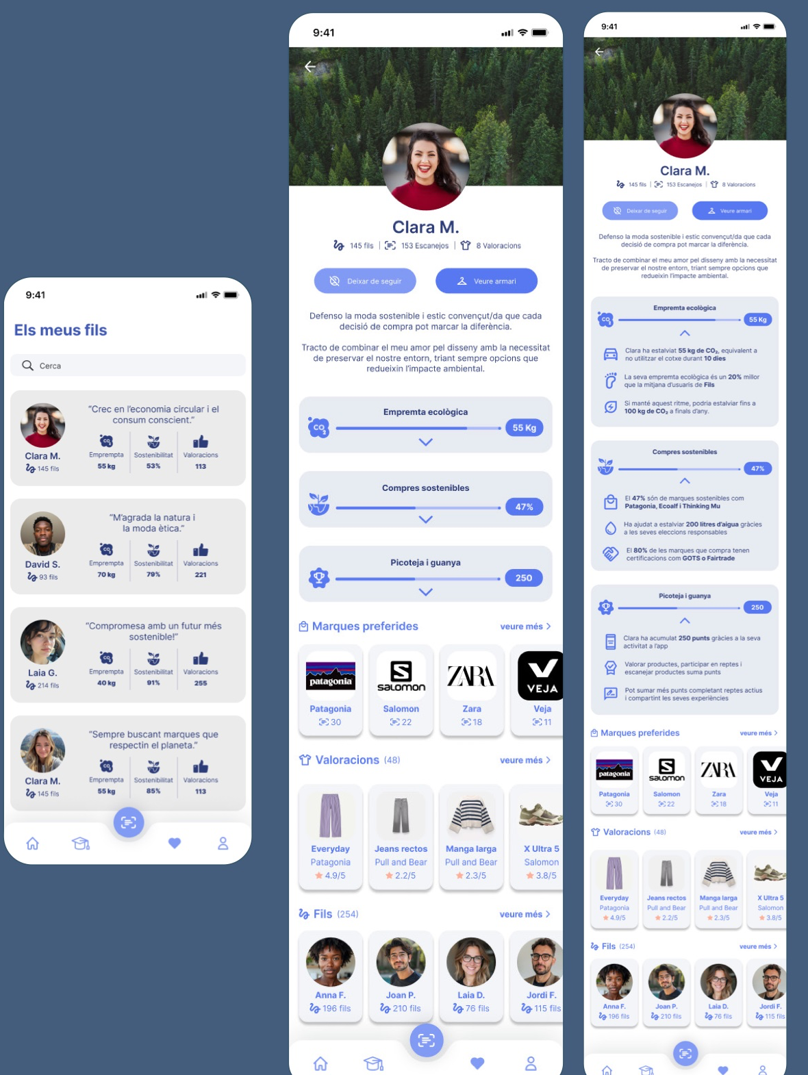 User Profile and CO2 Savings Tracking